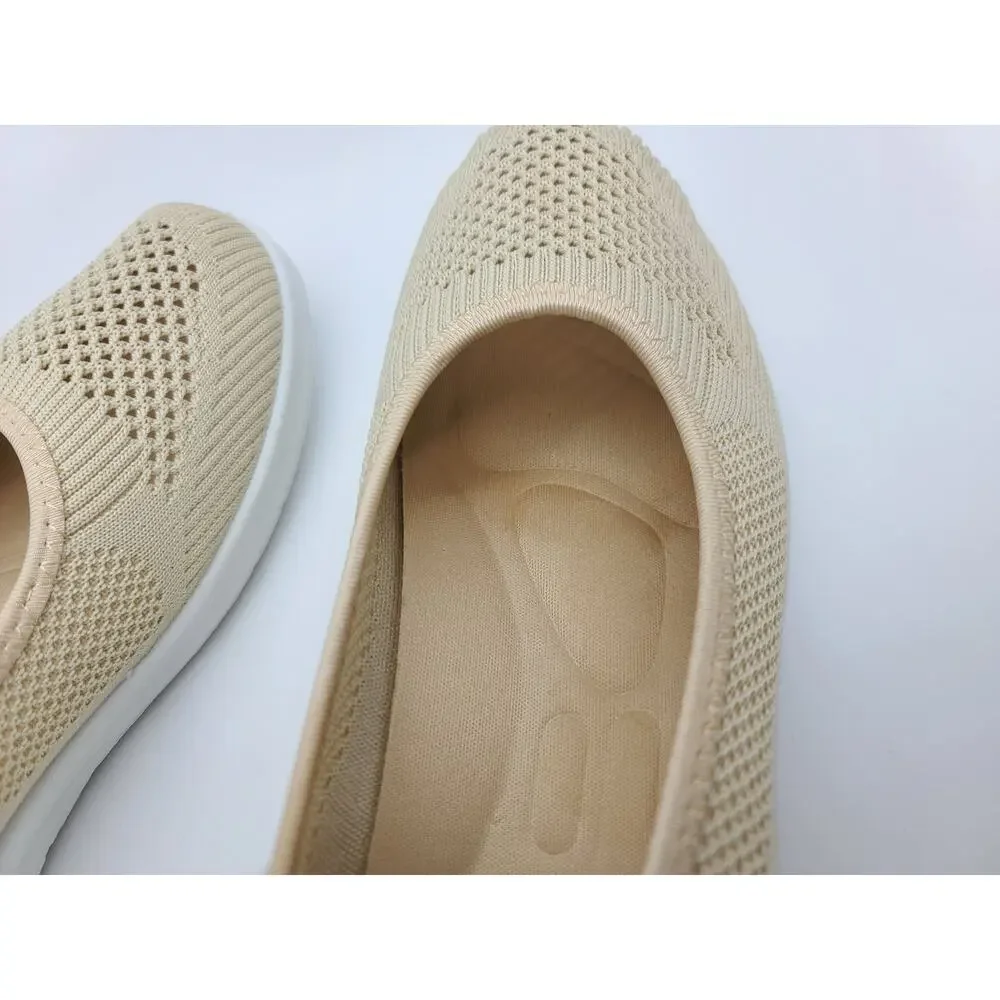 MUSSHOE Walking Shoes Women Size 10 Breathable Mesh Slip-On Sneakers Lightweight